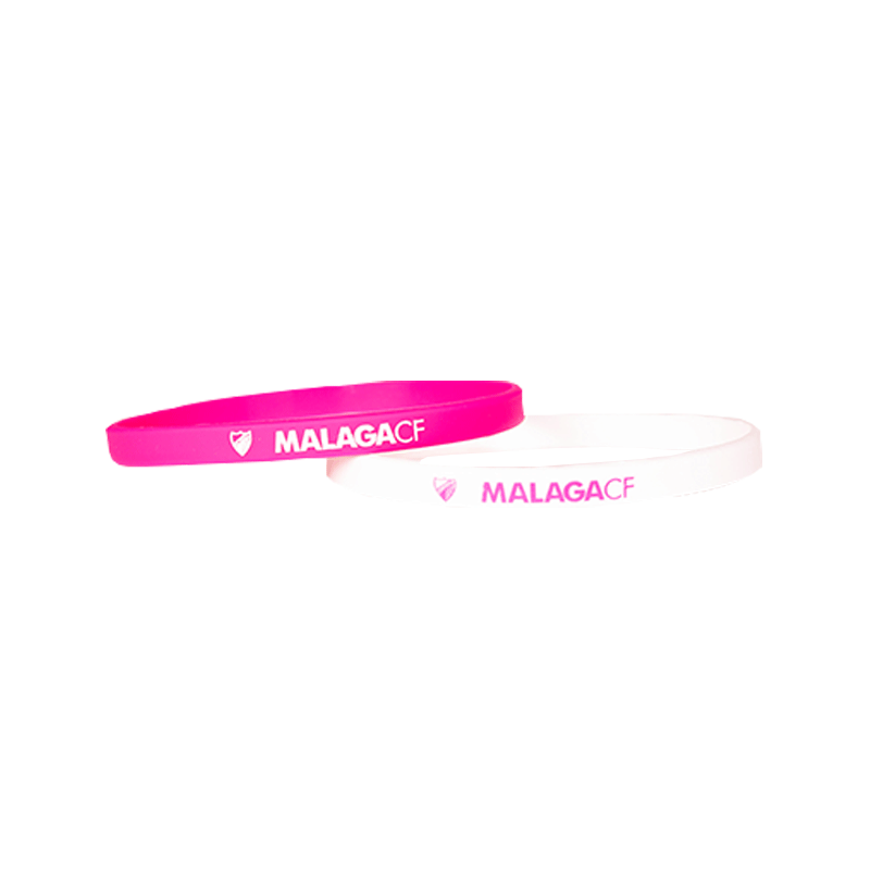 PACK 2 PULSERAS SILICONA ROSA/BLANCA
